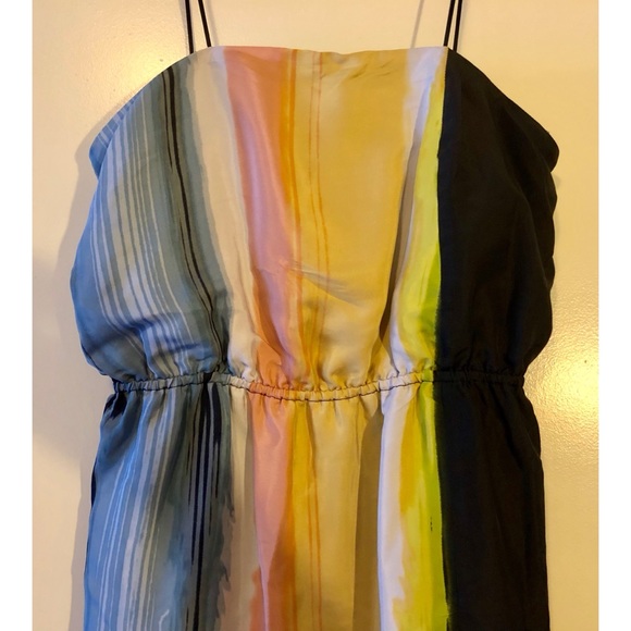 New HYPE 100% SILK DRESS Multicolor Asymmetrical L - Picture 6 of 10